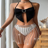 Crystal Fringe Waist Chain Skirt