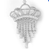 Elegant Crown Tassel Brooch for Women 