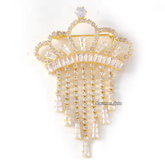 Elegant Crown Tassel Brooch for Women 