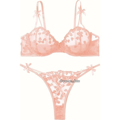 Floral Embroidered Bra &amp; Panty Set