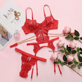 Exquisite Floral Lace Lingerie Set 