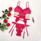 Exquisite Floral Lace Lingerie Set 