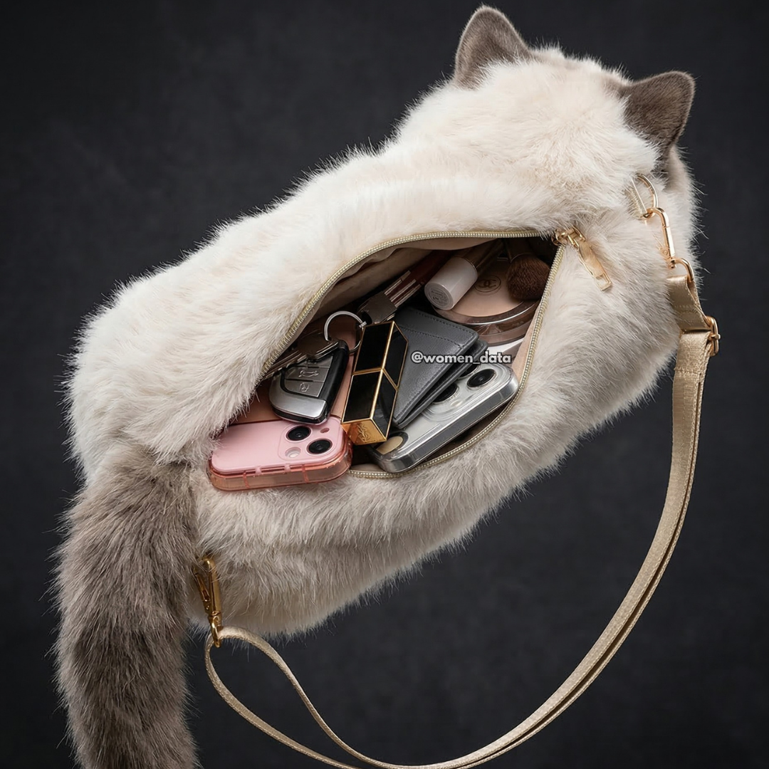 Kawaii Cat Plush Backpack with Meow Sound 