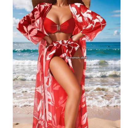 Floral 3-Piece Beachwear Set 