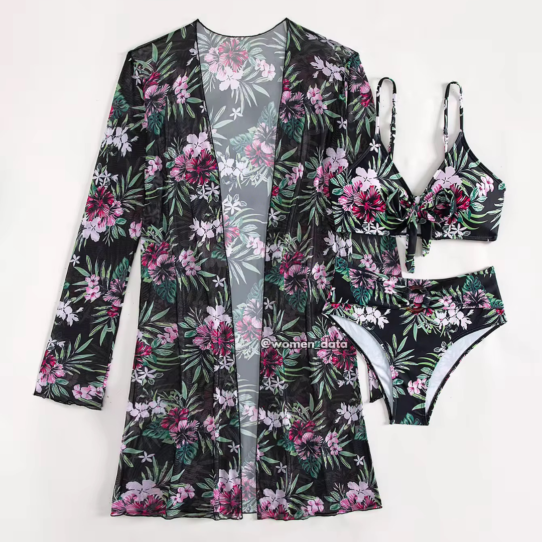 Floral 3-Piece Beachwear Set 