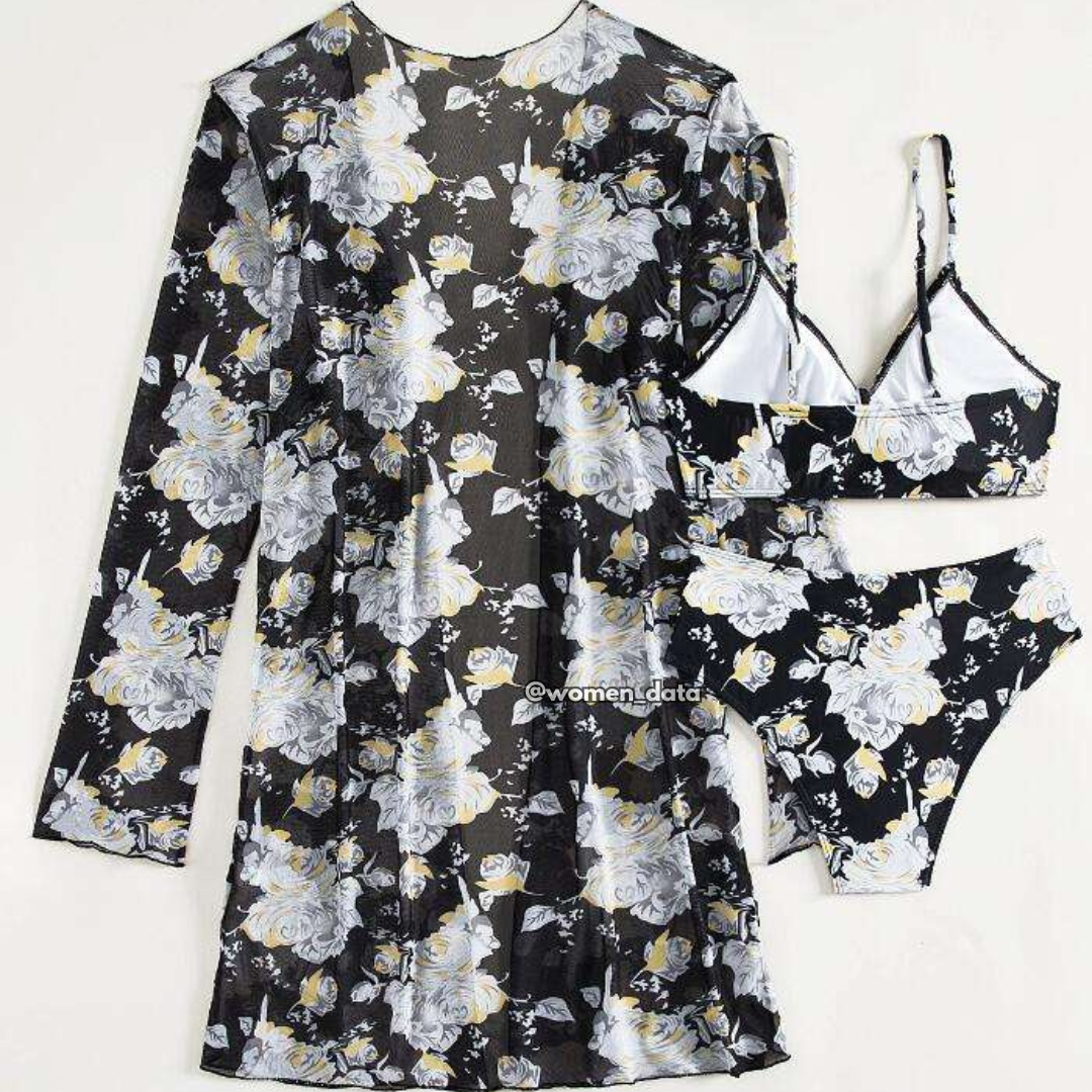Floral 3-Piece Beachwear Set 