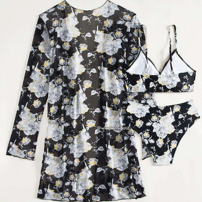 Floral 3-Piece Beachwear Set 