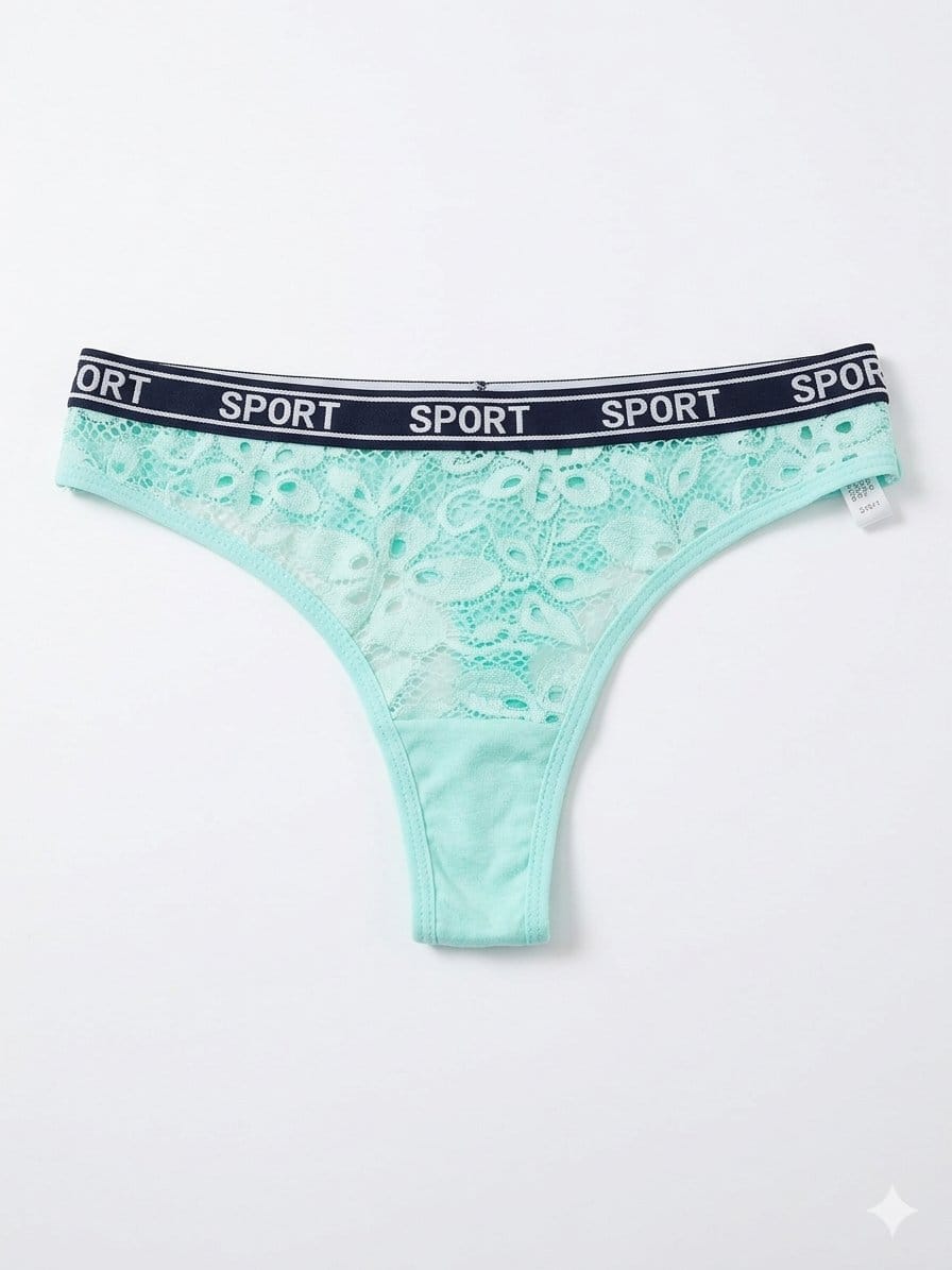 Flower Print Detail Thong Panty 