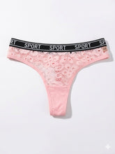Flower Print Detail Thong Panty 