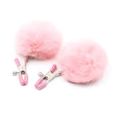 Fluffy Faux Fur Nipple Clamp Clips 
