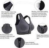 Front Zip Sports Wireless Bra | Cotton Lightly Padded Wire Free 