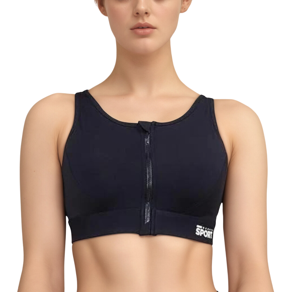 Black High Support Racer back Sports Bra