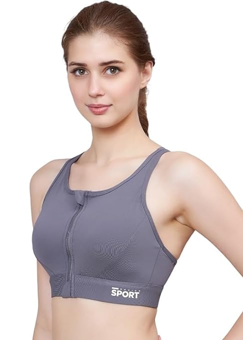 Front Zip High Support Racer back Sports Bra