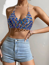 Gemstone Chain Triangle Crop Top 