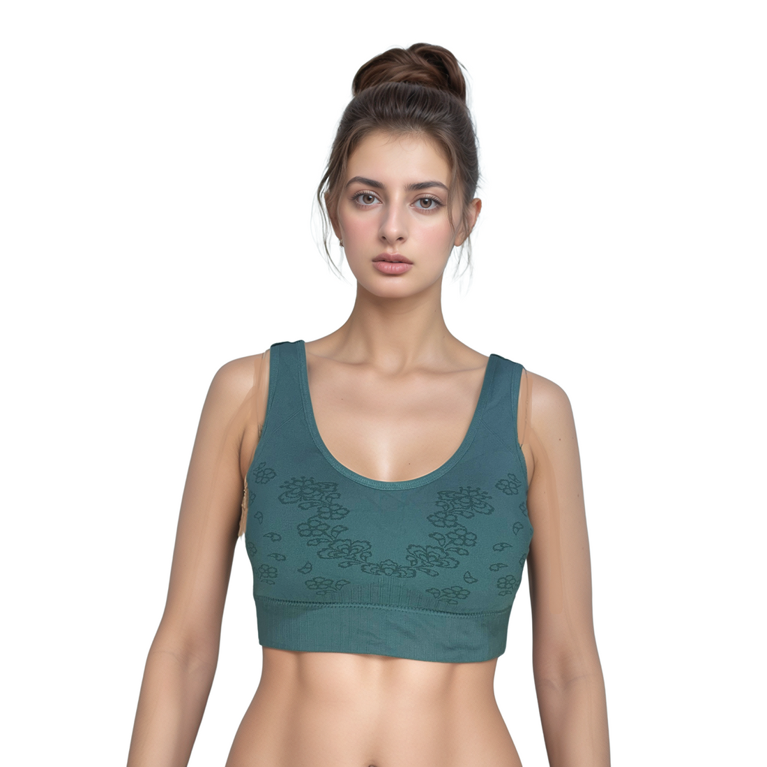 Green yoga bra