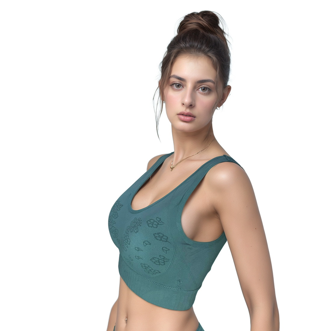 Green yoga bra