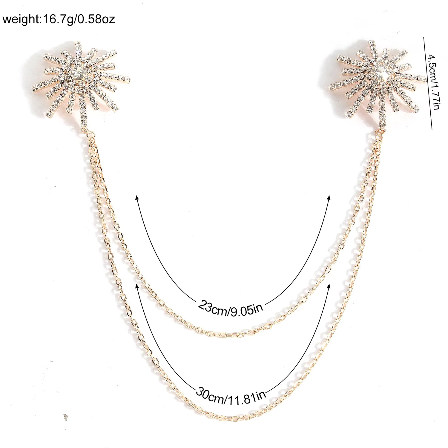 Crystal Sunburst Chain Nipple Jewelry