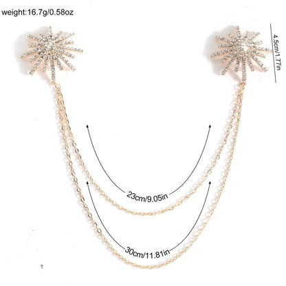 Crystal Sunburst Chain Nipple Jewelry
