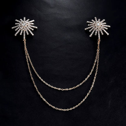 Crystal Sunburst Chain Nipple Jewelry