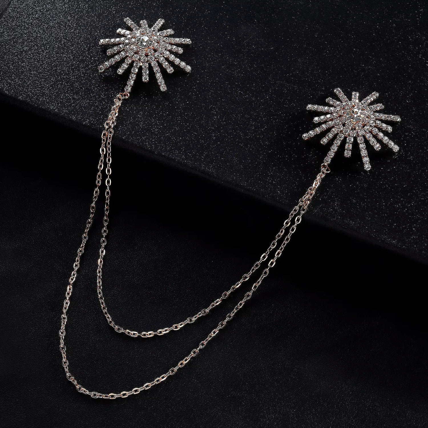 Crystal Sunburst Chain Nipple Jewelry