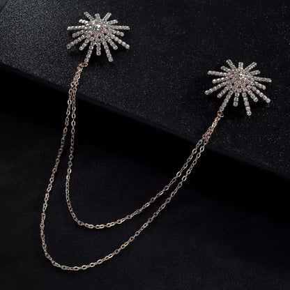 Crystal Sunburst Chain Nipple Jewelry