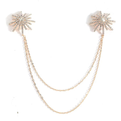 Crystal Sunburst Chain Nipple Jewelry