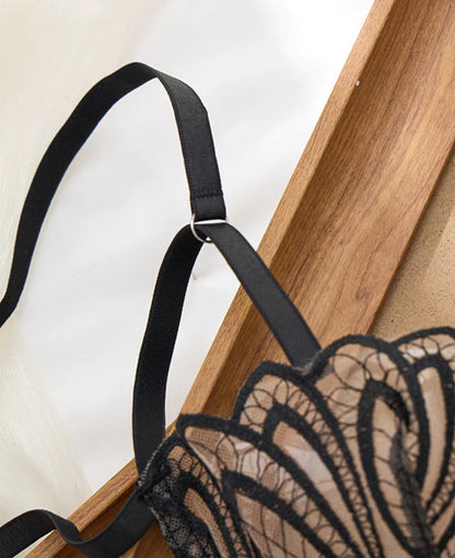 Midnight Bloom Black Lace Bra &amp; Thong Set