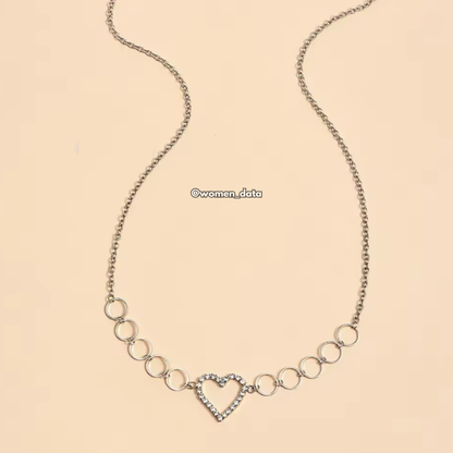 Heart Rhinestone Waist Chain 