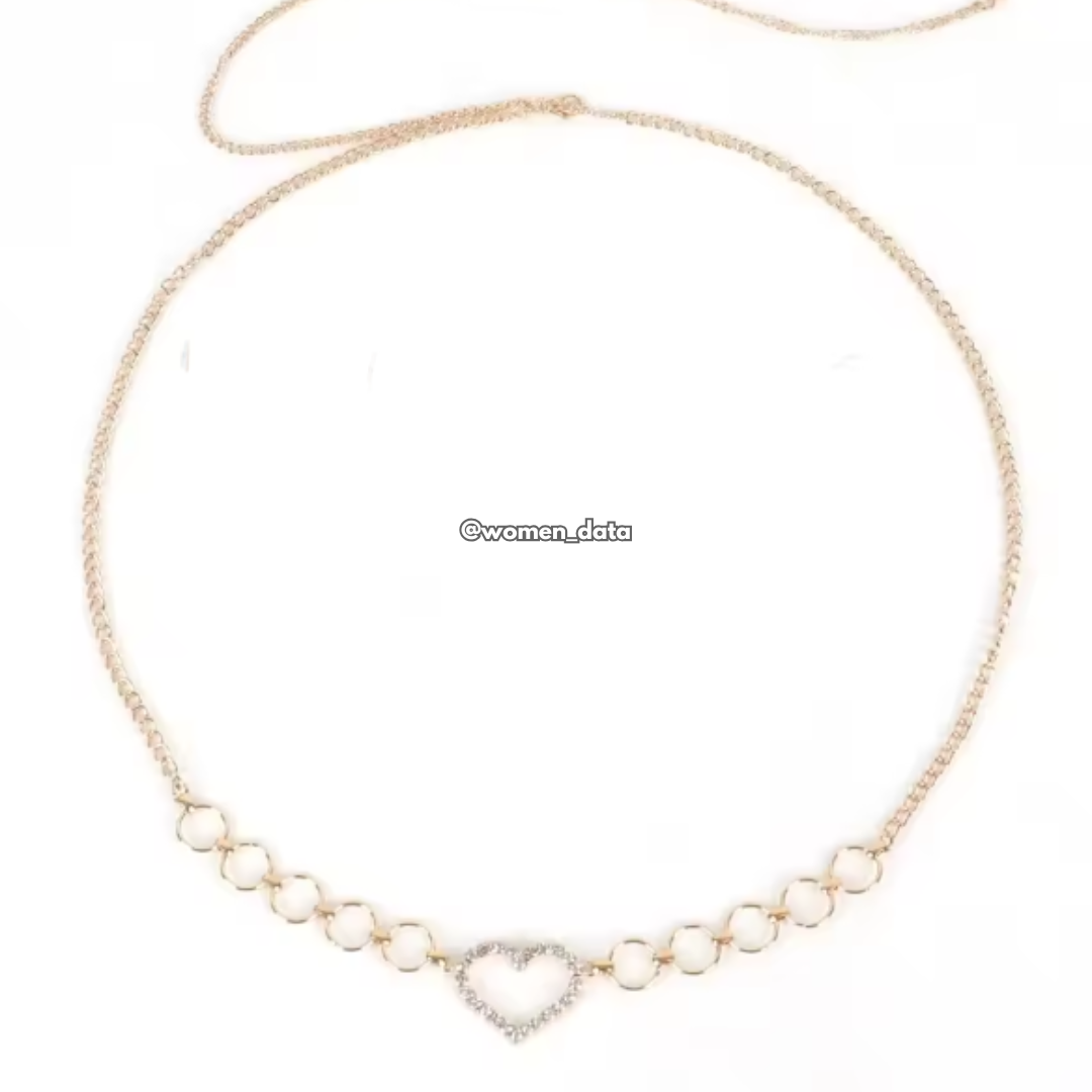 Heart Rhinestone Waist Chain 