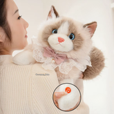 Kawaii Cat Plush Backpack with Meow Sound 