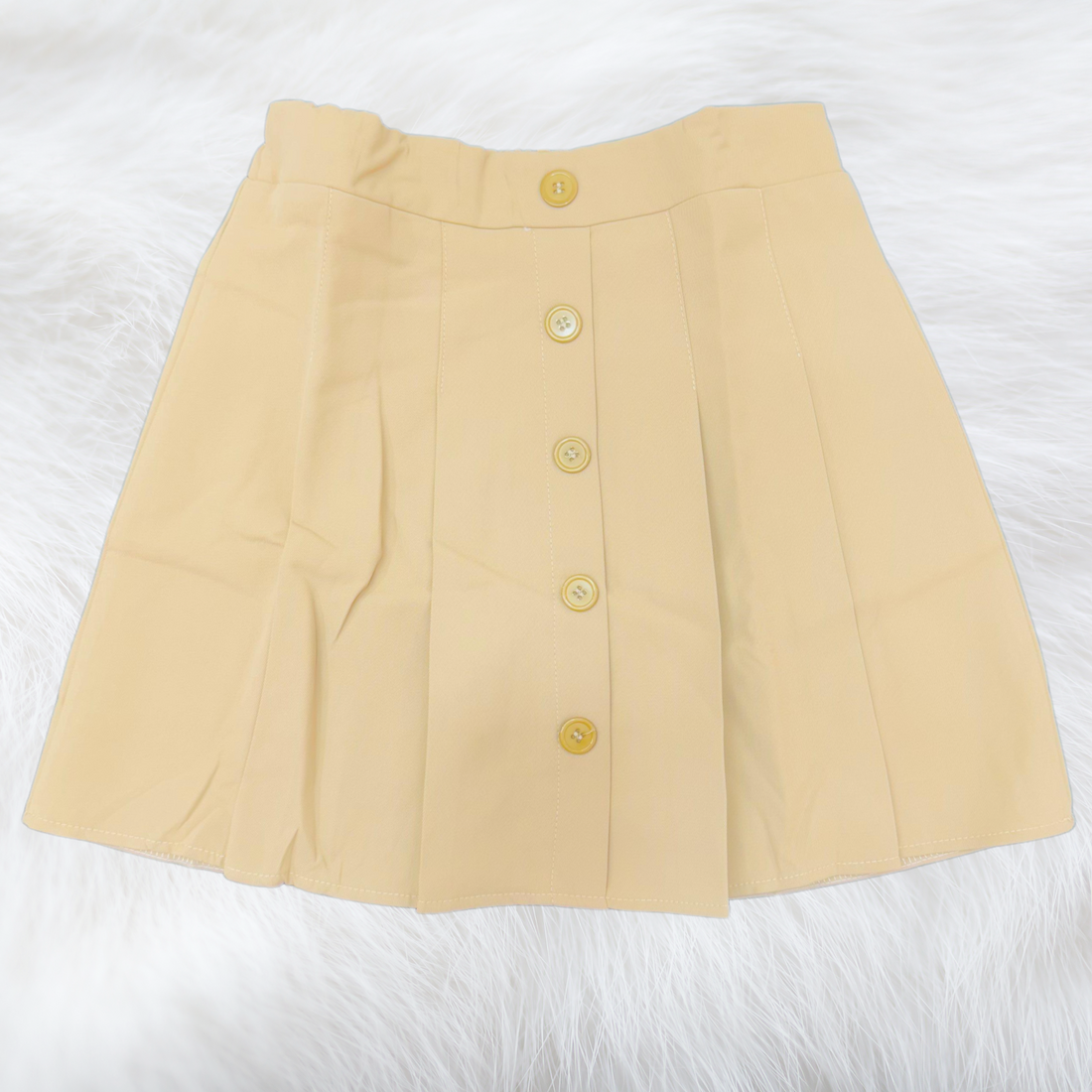 Skirt Button Closure A-Line High Waist Mini Short Skirt