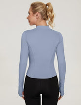 Workout Jacket with Thumb Holes light blue