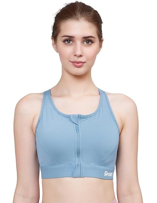 Front Zip High Support Racer back Sports Bra