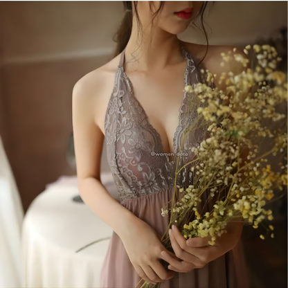 Lace Halter Babydoll Nightdress 