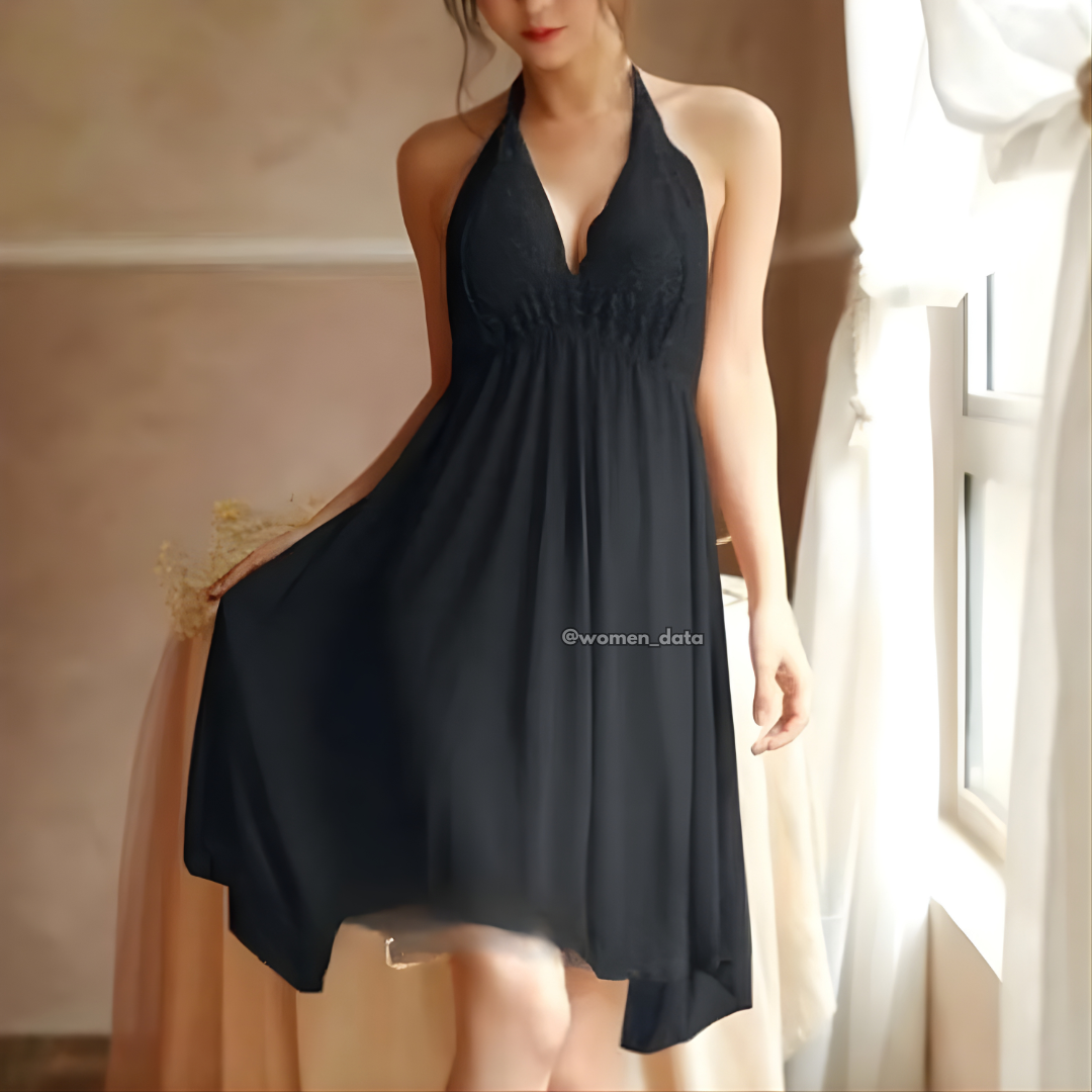 Lace Halter Babydoll Nightdress 