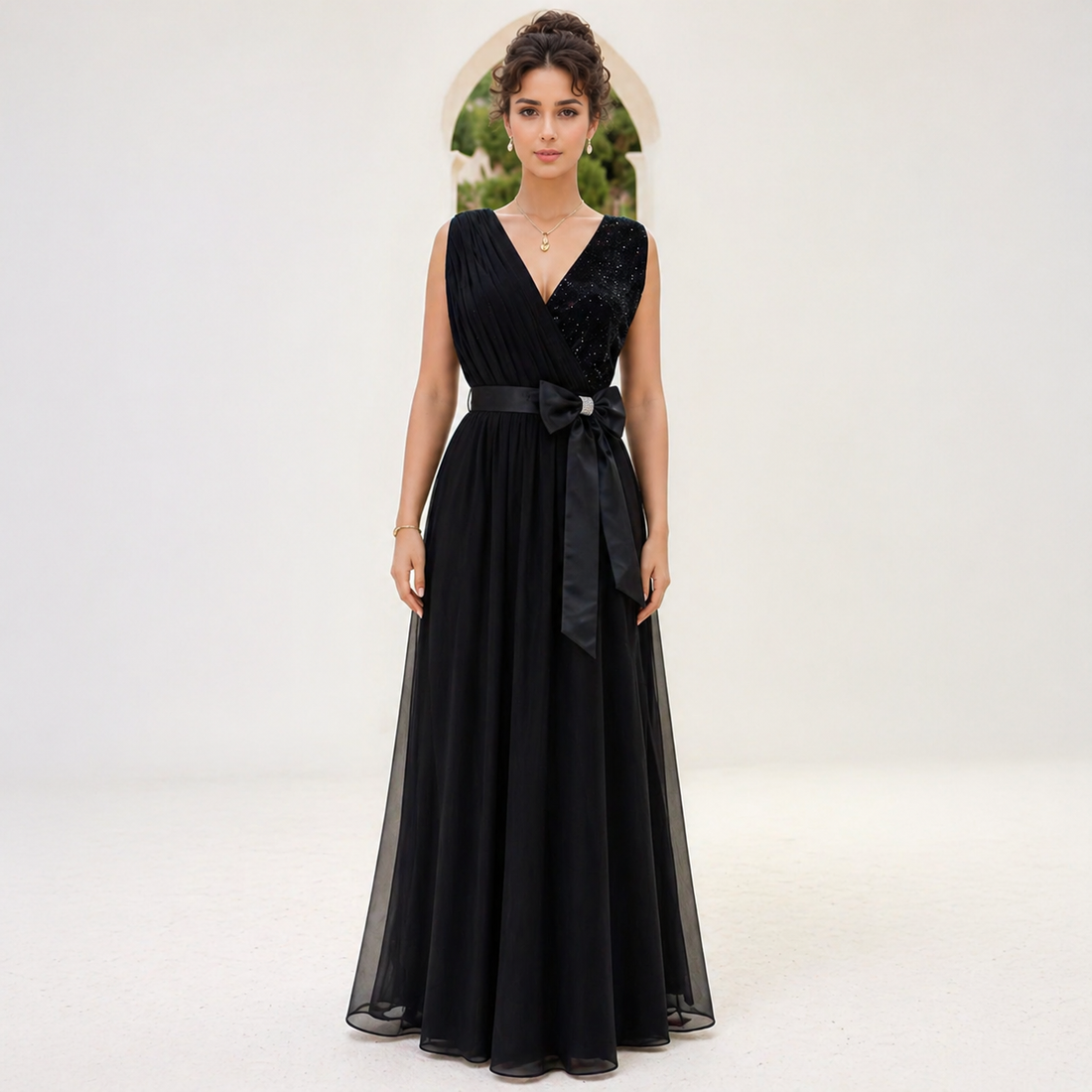 Layered Net and tulle base women gown Dress 
