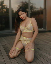 Lime Bloom Embroidered Lingerie