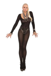 Long Sleeve Open Crotch Bodystocking 