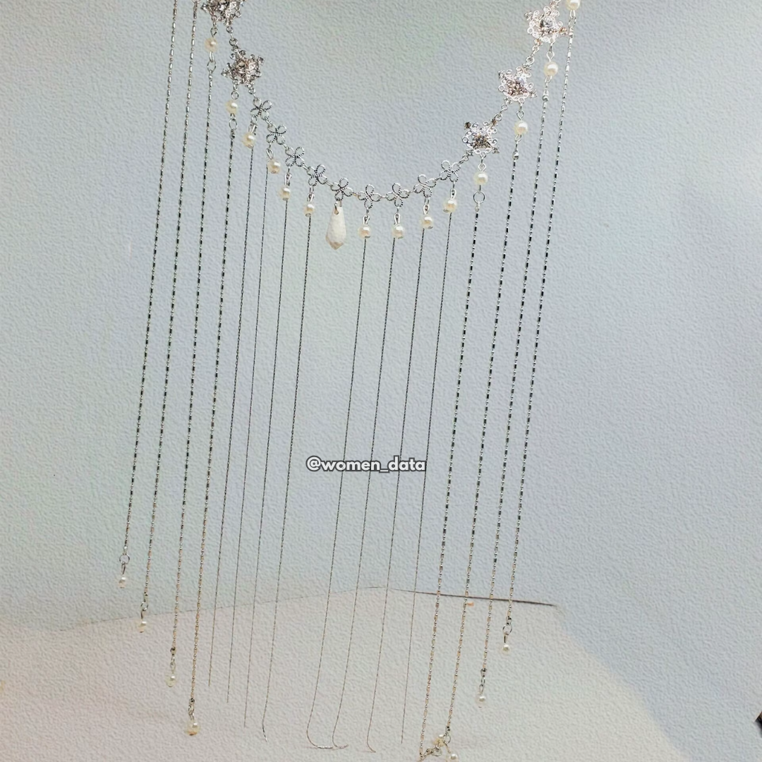 Ancient Style Face Covering Pearl Chain Face Jewelry 