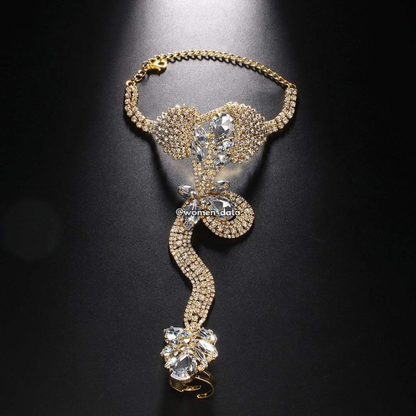 Luxury Crystal Snake Hand Bracelet 