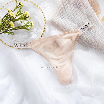 Luxury Ice Silk Rhinestone Thong 