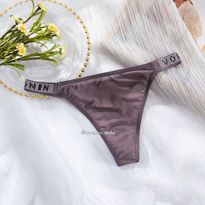Luxury Ice Silk Rhinestone Thong 