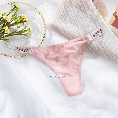 Luxury Ice Silk Rhinestone Thong 