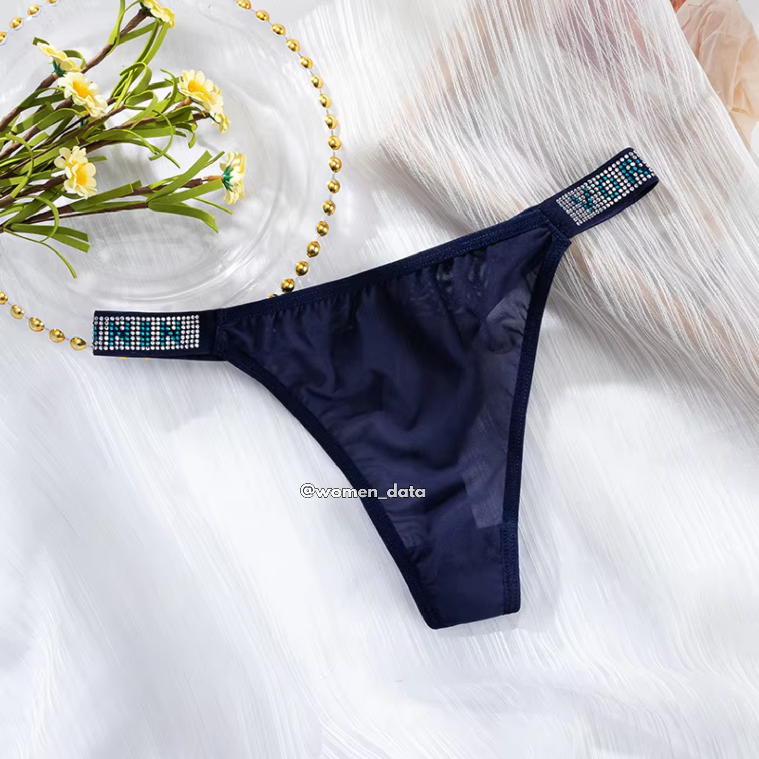 Luxury Ice Silk Rhinestone Thong 