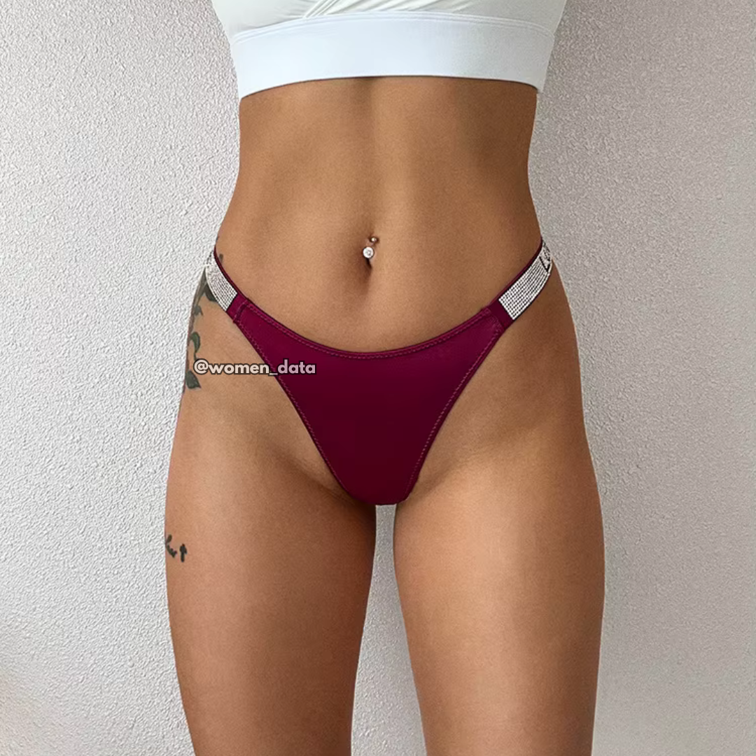 Luxury Rhinestone Strap Thong Panty 
