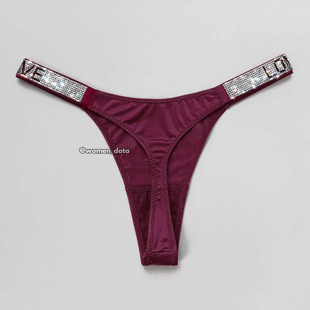 Luxury Rhinestone Strap Thong Panty 