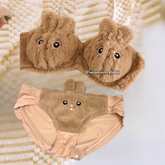 Women’s Winter Bunny Fur Bra Set 
