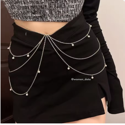 Multi-Layer Pearl Waist Chain Body Jewelry 