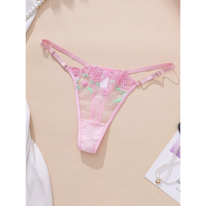 Floral Lace Underwire Bra &amp; Thong Set