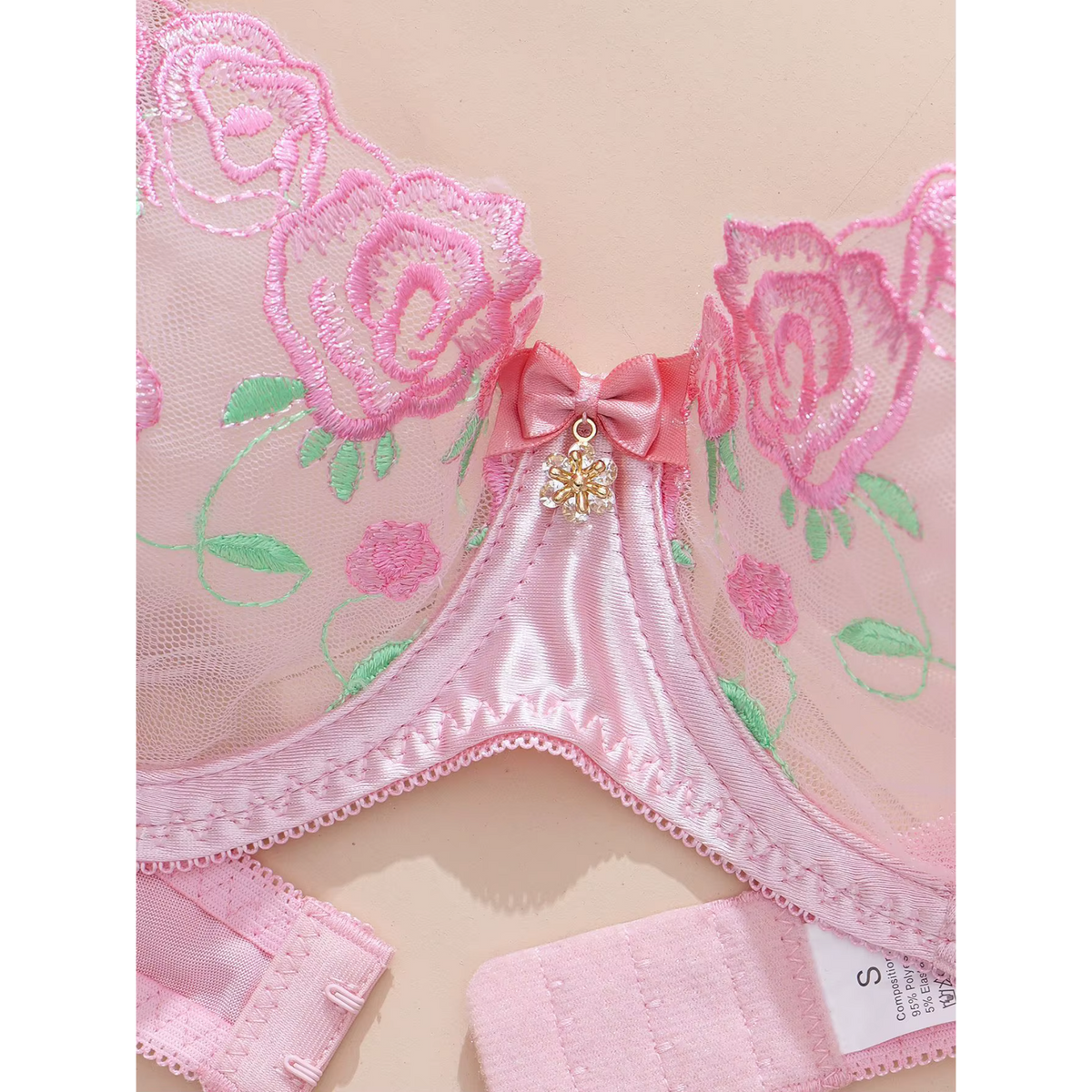 Floral Lace Underwire Bra &amp; Thong Set